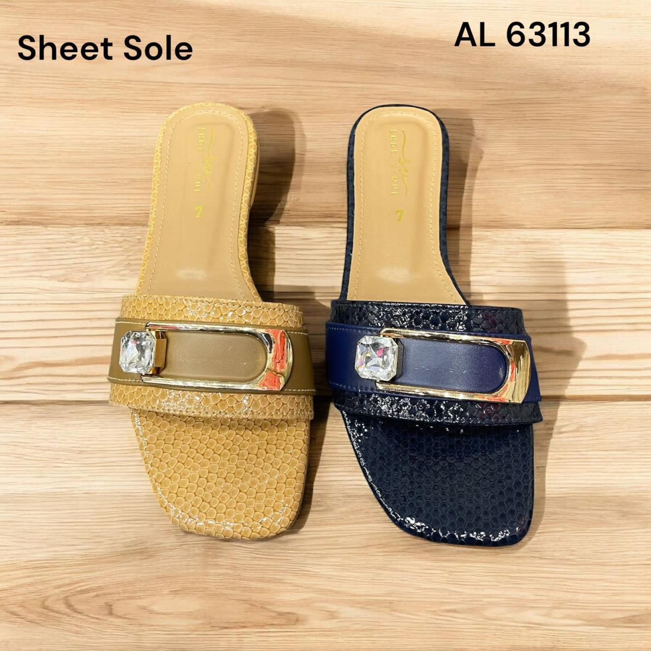 Elegant Crystal Detail Flat Slides