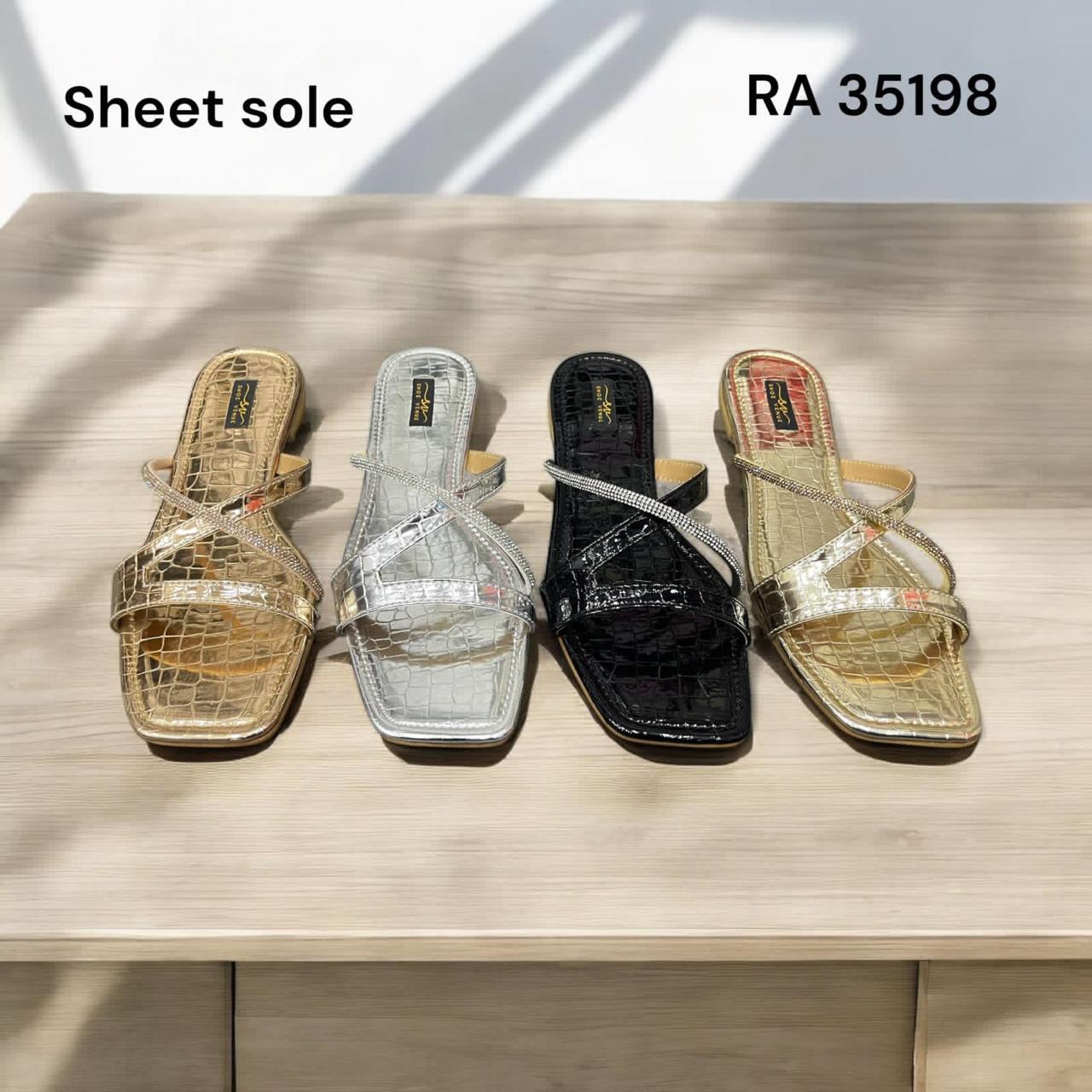 Croc-Embossed Flat Slide