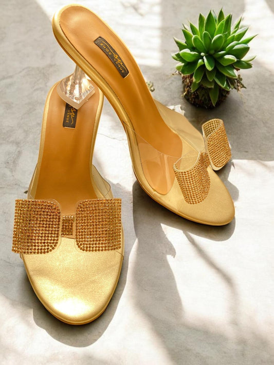 Elegant Crystal Bow Heels