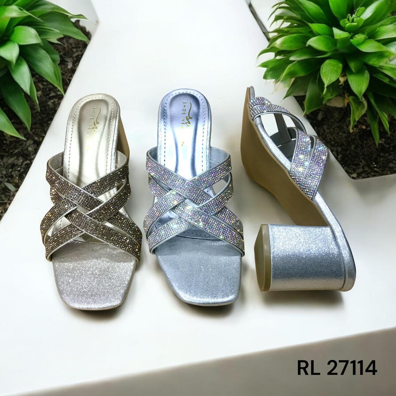 Glam Rhinestone Wedge Slides