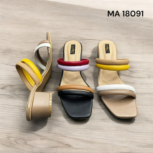 Modern Padded Strap Block Heels