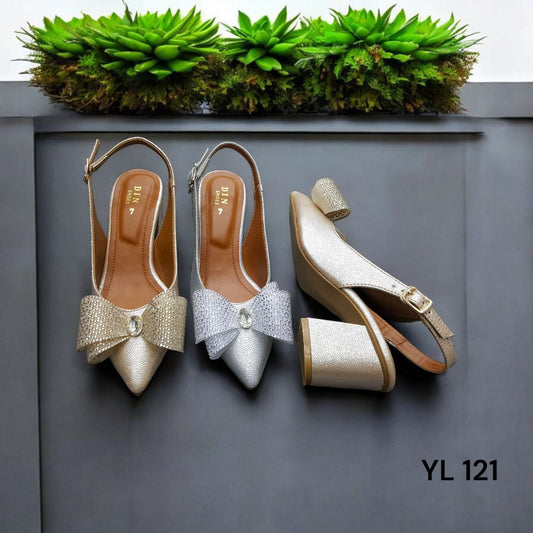 Crystal Bow Slingback Heels