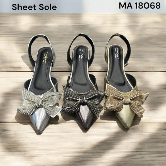 Crystal Bow Slingback Pumps